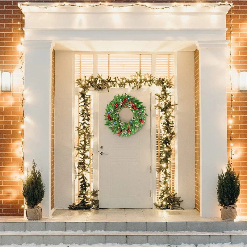 Pre-Lit Christmas Wreath With Led Lights - Image 2