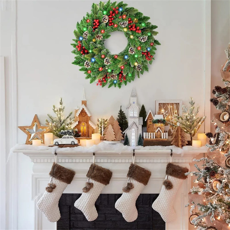 Pre-Lit Christmas Wreath With Led Lights - Image 3