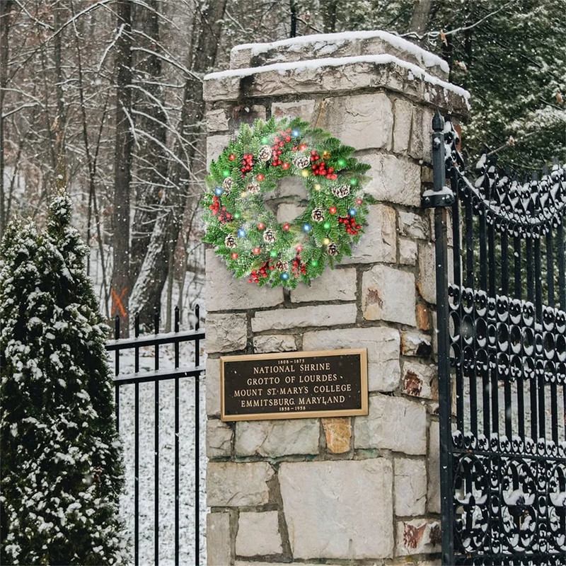 Pre-Lit Christmas Wreath With Led Lights - Image 5