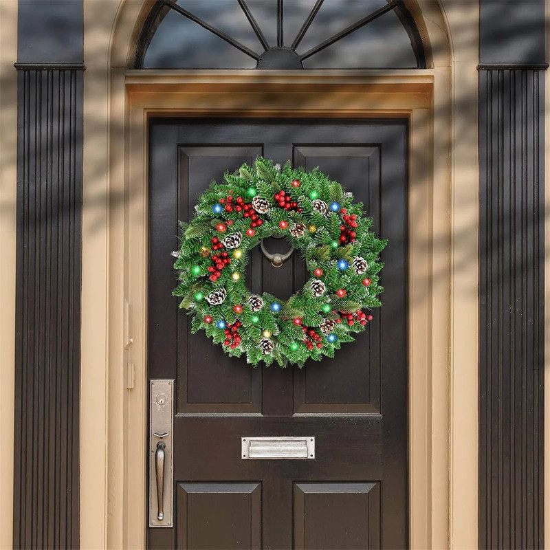 Pre-Lit Christmas Wreath With Led Lights - Image 6