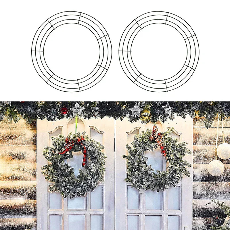 Metal Wreath Round Iron Ring For Christmas - Image 1