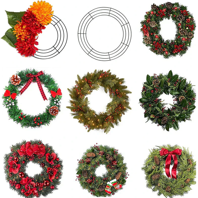 Metal Wreath Round Iron Ring For Christmas - Image 2