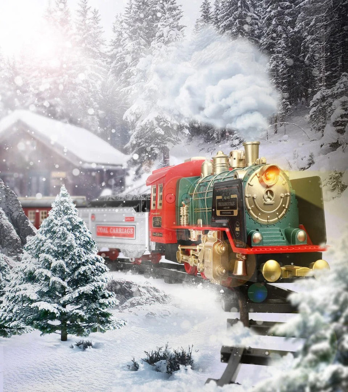 RC Track Train Set with Steam Effect - Image 1