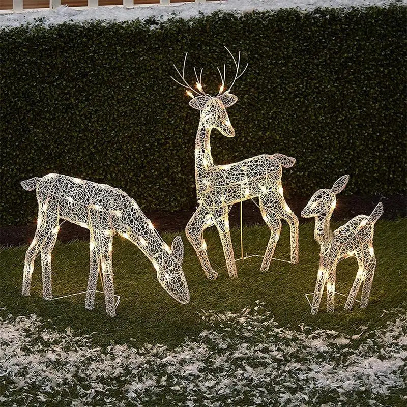 Lighted Christmas Deer Reindeer Family With Led Lights - Image 2