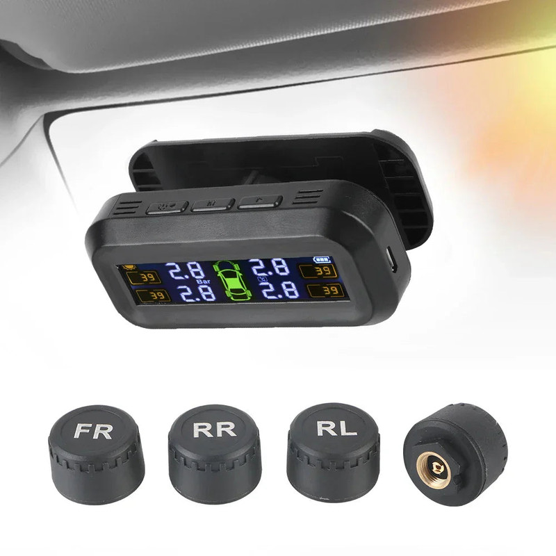 Wireless Tire Pressure Monitoring  Solar And USB Charging - Image 1