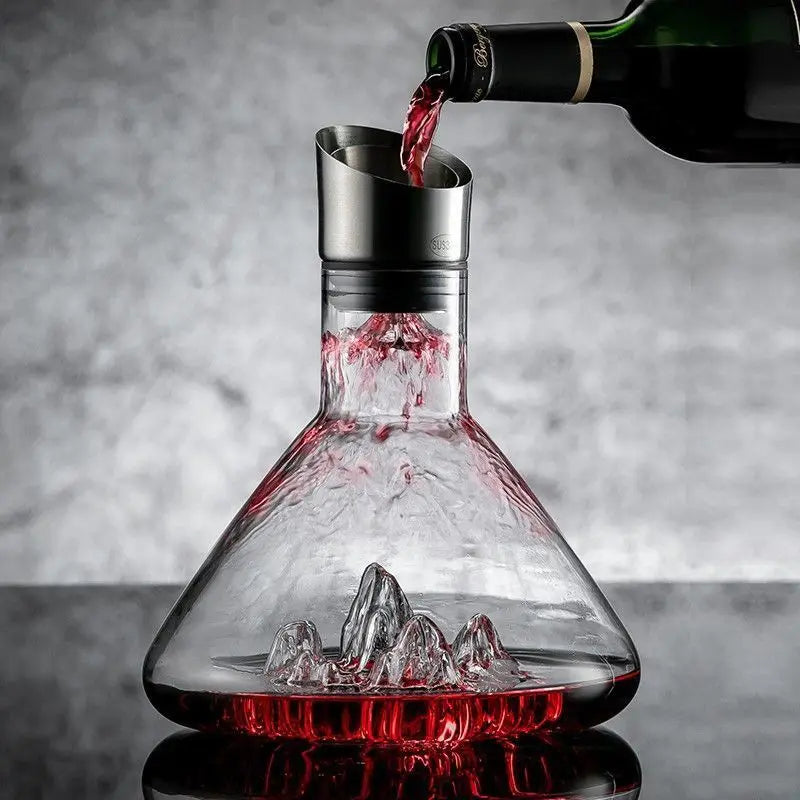 1500ML Iceberg Crystal Decanter Handmade Lead-Free Glass Wine - Image 1