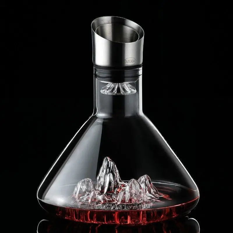 1500ML Iceberg Crystal Decanter Handmade Lead-Free Glass Wine - Image 6