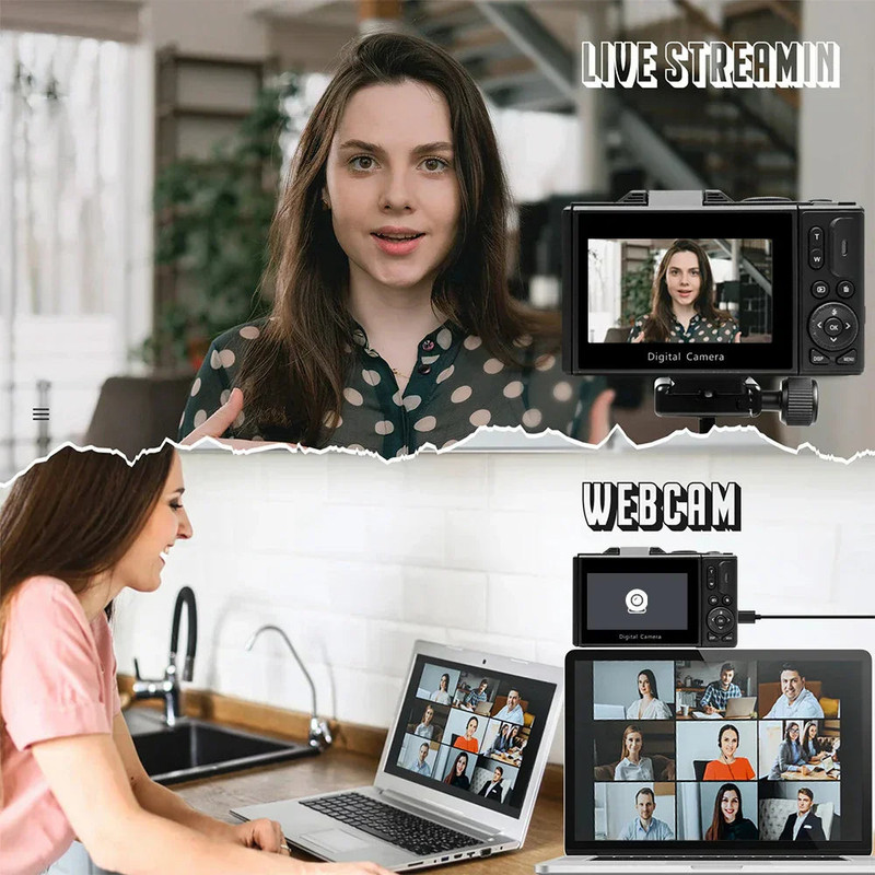 4K Digital Camera for Photography 64MP Vlogging Black - Image 6