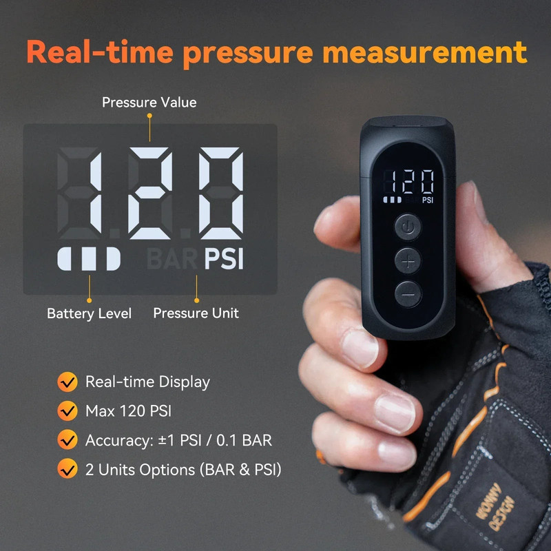 Pro Mini Electric Bike Pump Cordless Tire Inflator - Image 6