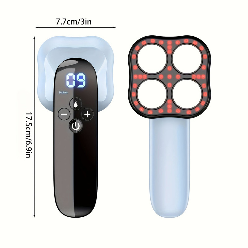 Rechargeable Handheld Massager With 4-Point Head(Blue) - Image 1