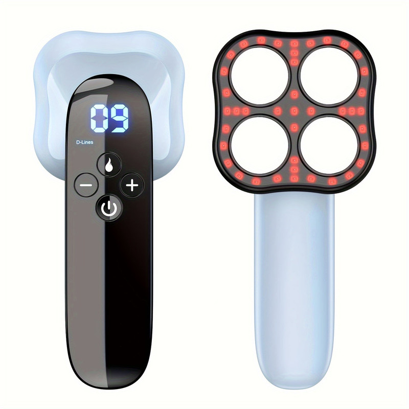 Rechargeable Handheld Massager With 4-Point Head(Blue) - Image 5
