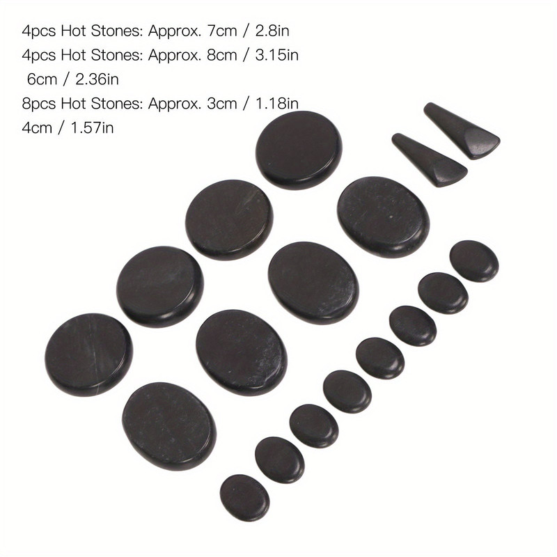 18Pcs Heated Basalt Massage Stones With Warmer Box - Image 4