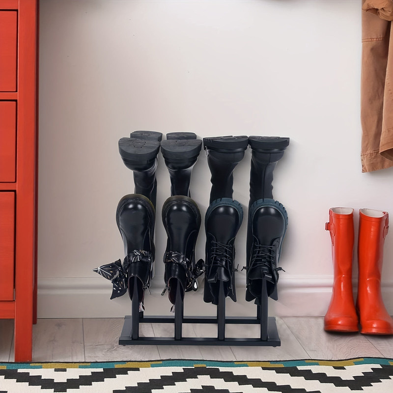 Black Metal Shoe Rack Organizer for Entryway - Image 1