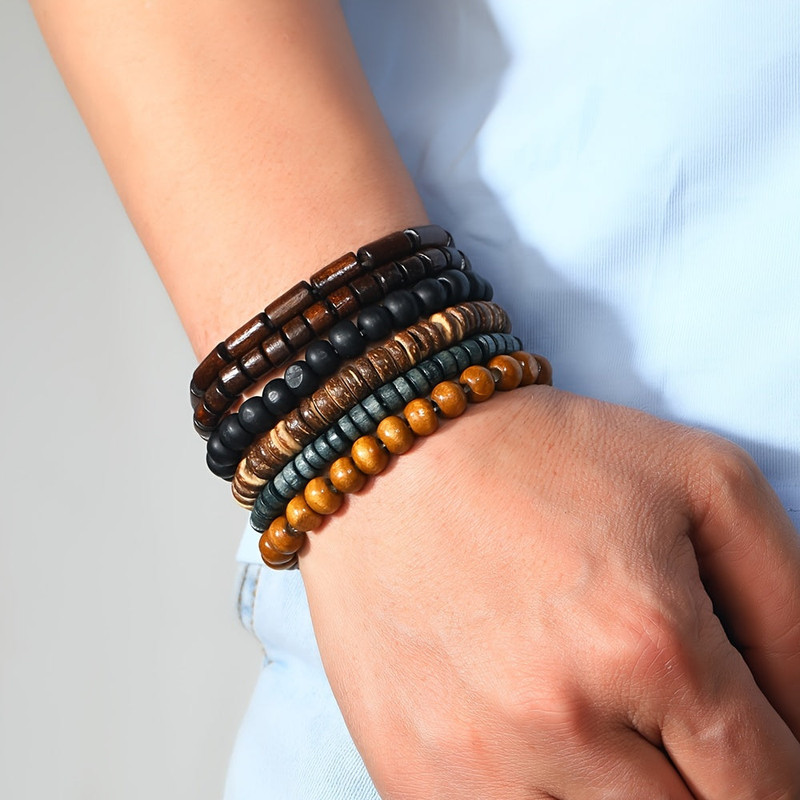 Men's Vintage PU Leather Bracelet Set (36pcs) - Image 1