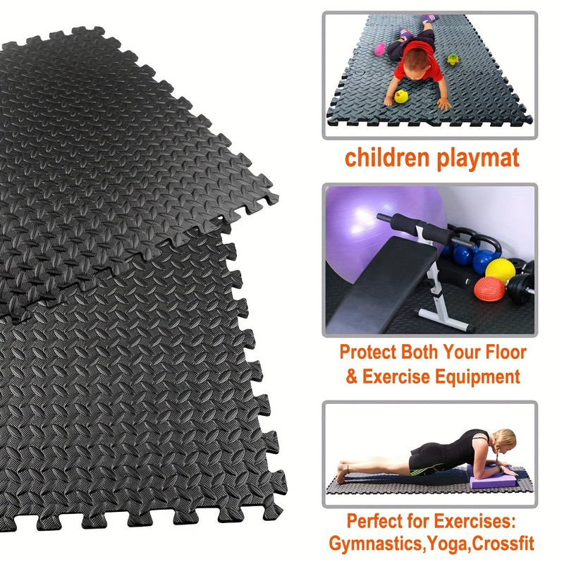 Interlocking Black EVA Fitness Mats Set (20pcs) - Image 2