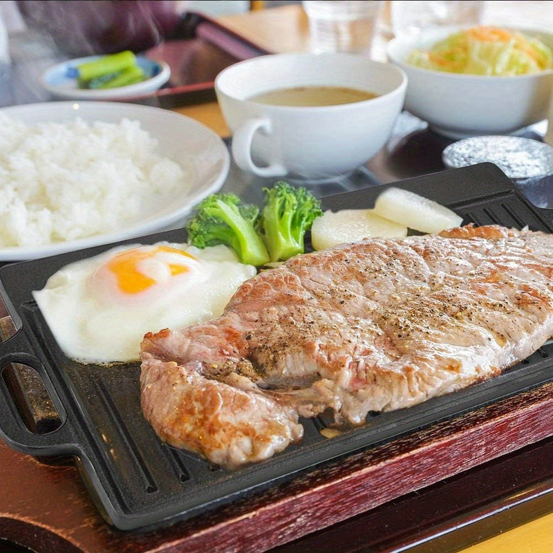Non-Stick Cast Iron Griddle Pan, Double-Sided Grill - Image 1