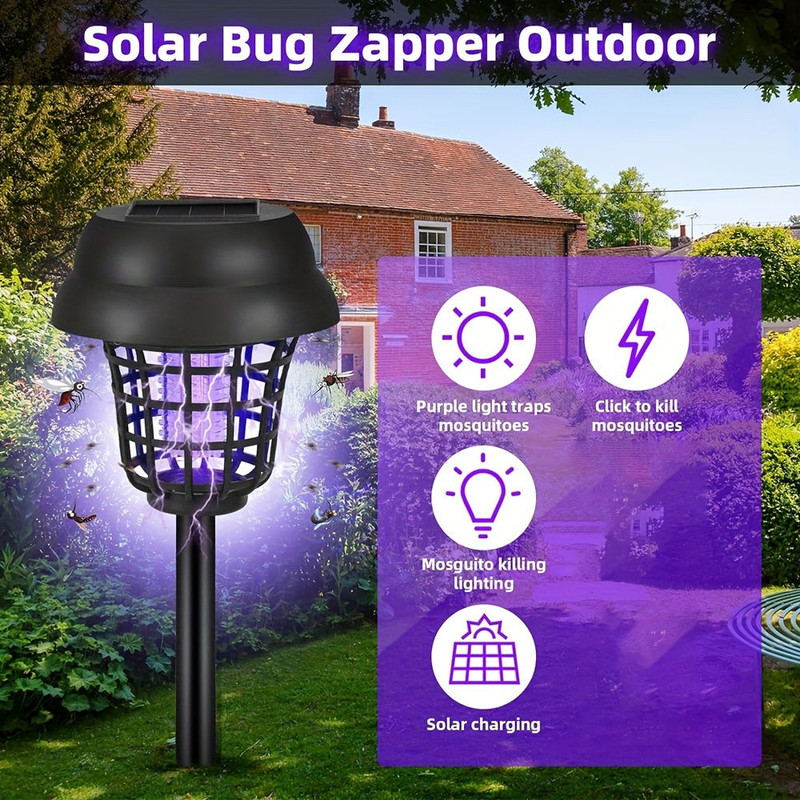 Solar Mosquito Killer Lights Outdoor UV Insect Repellent - Image 1