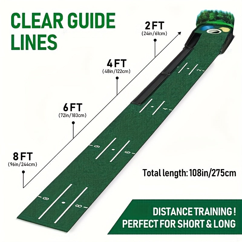 Golf Putting Mat Set with Ball Return System - Image 1