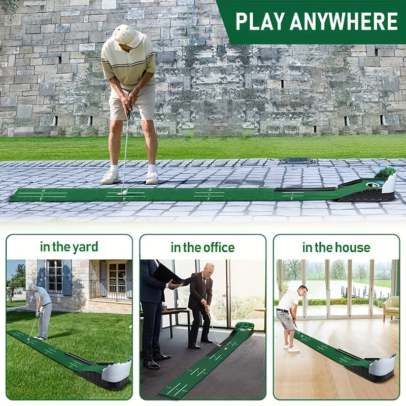 Golf Putting Mat Set with Ball Return System - Image 4