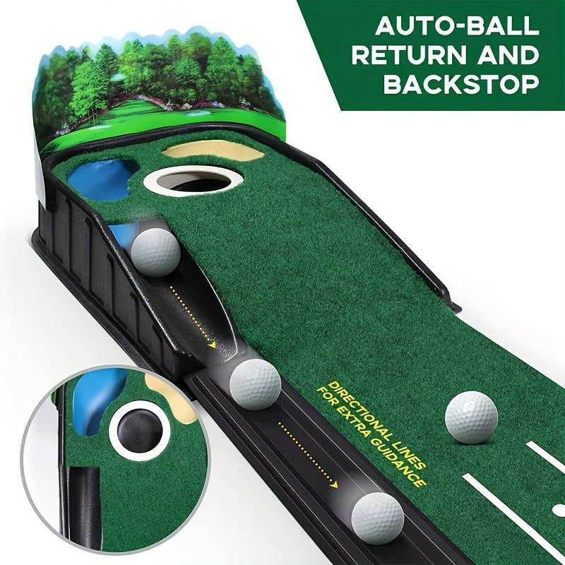 Golf Putting Mat Set with Ball Return System - Image 5