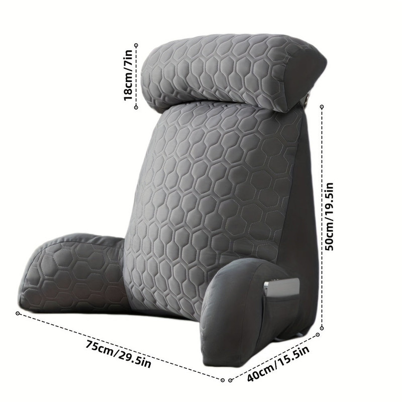 Cool Latex Reading Pillow with Armrests & Pockets - Image 2