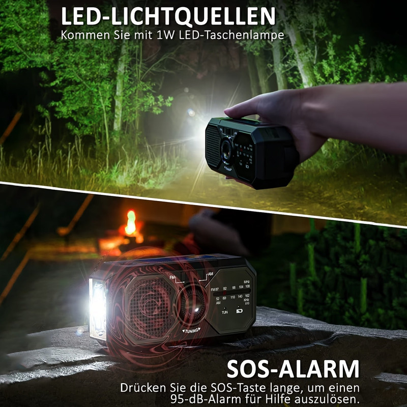 Emergency Radio Solar Hand Crank USB Power Bank - Image 4