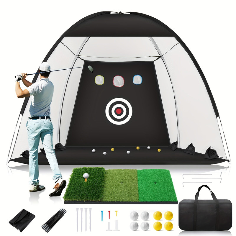 Golf Practice Net with Mat & Target - Image 1