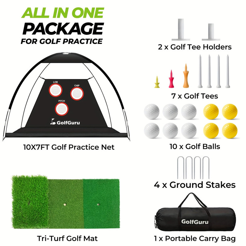 Golf Practice Net with Mat & Target - Image 4