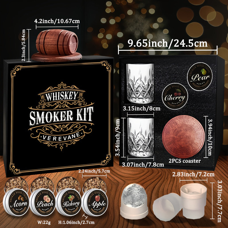 Whiskey Smoker Kit with 6 Wood Flavors & Accessories - Image 1