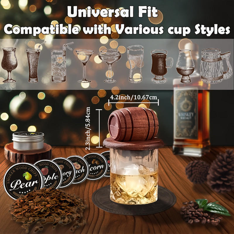 Whiskey Smoker Kit with 6 Wood Flavors & Accessories - Image 6