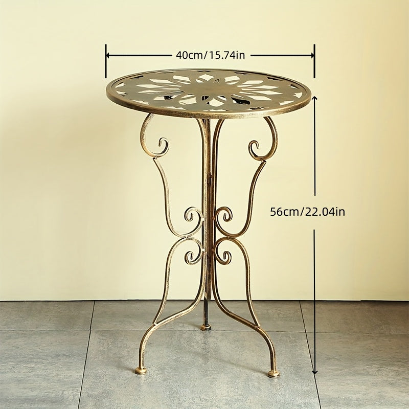 Vintage Metal Scrollwork Side Table - Image 1