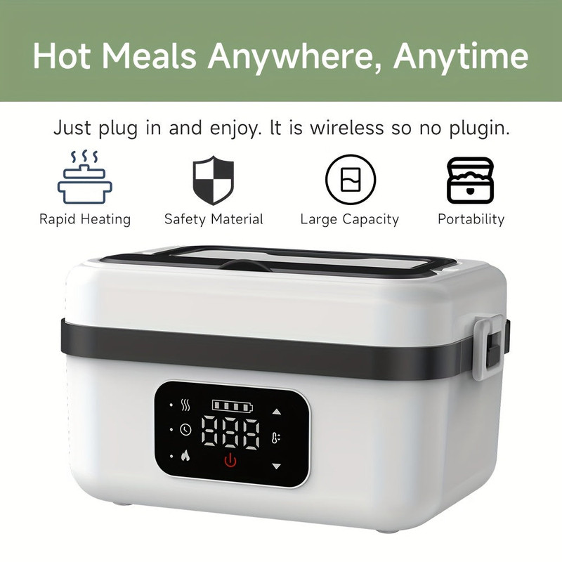 Electric Heated Lunch Box USB Rechargeable 1000ml - Image 3