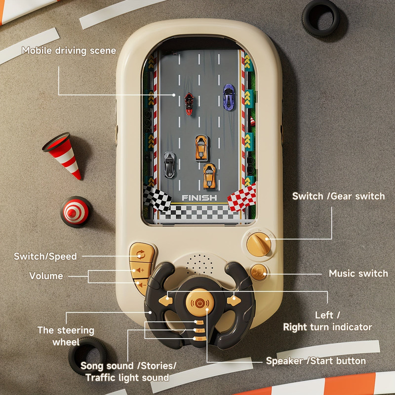 Racing Steering Wheel Toy for Kids Interactive Play - Image 2