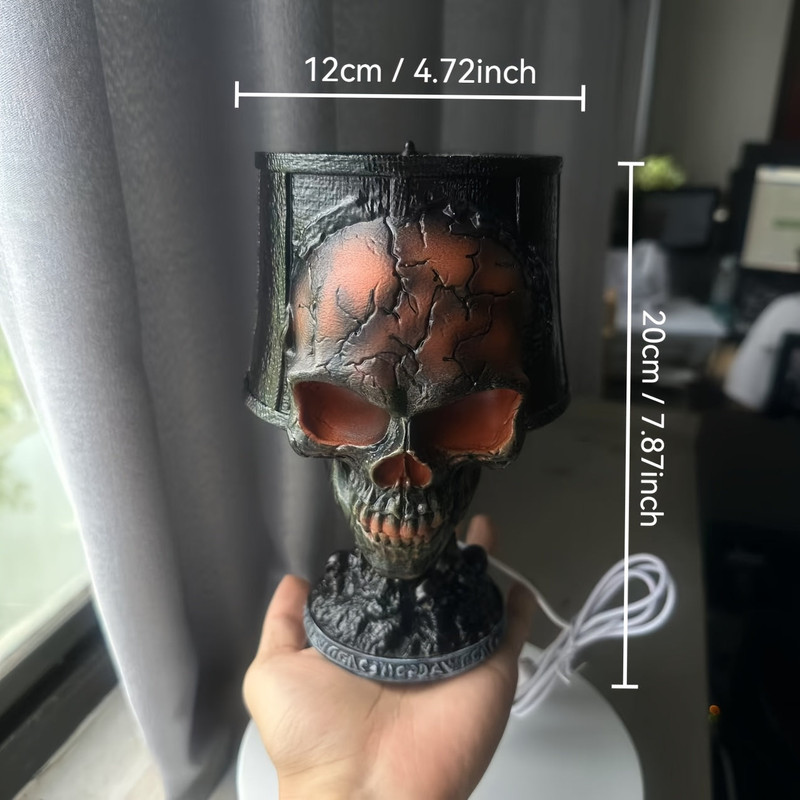 Lava Skull Lamp USB Halloween Night Light - Image 2
