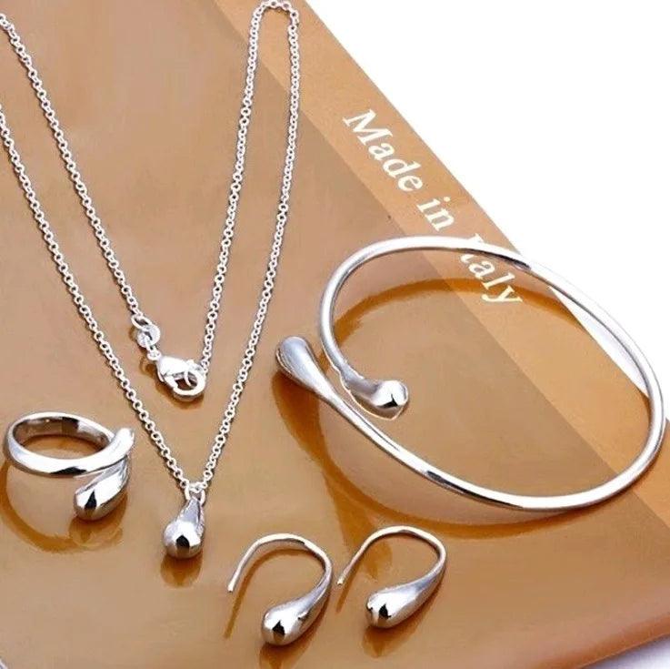 Women's Silver Needle Jewelry Set (4 pcs) - Image 2