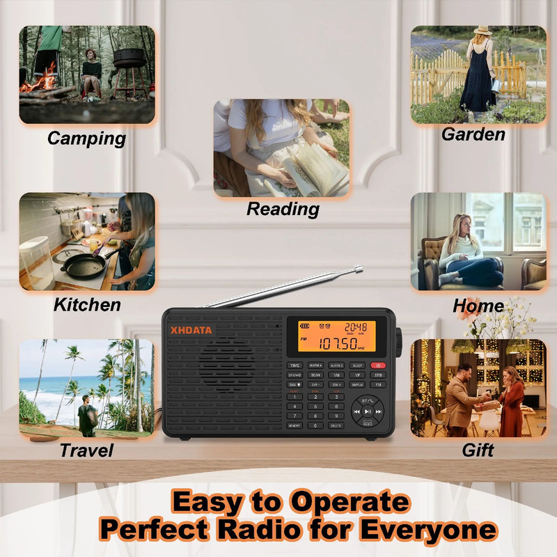 Stereo Digital Portable Radio Black - Image 1