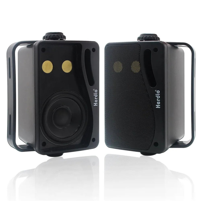 3-Way Waterproof Wall Mount Speakers Black - Image 2