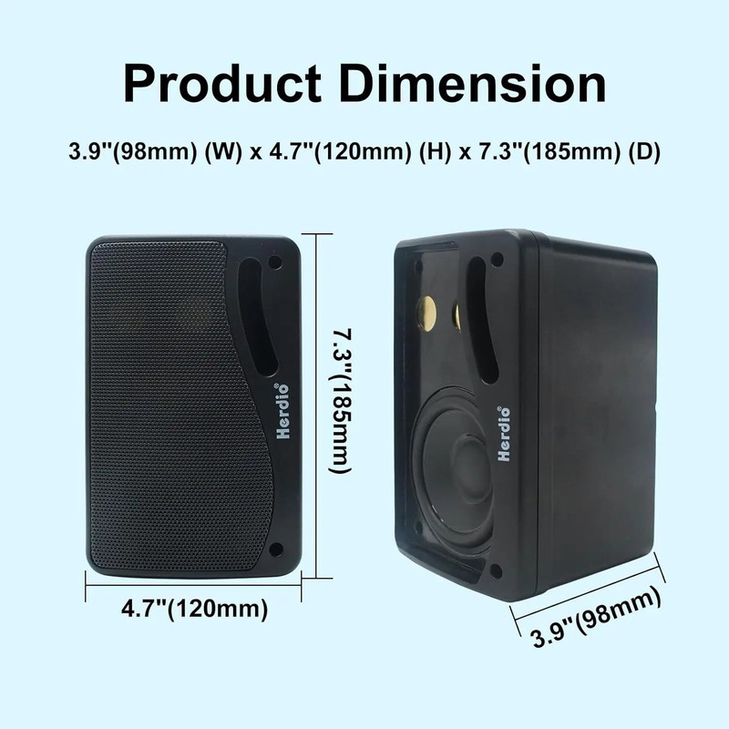 3-Way Waterproof Wall Mount Speakers Black - Image 6