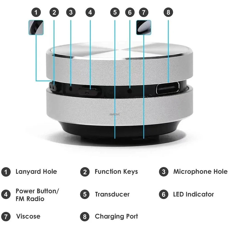 Bone Conduction Bluetooth Speaker Silver - Image 2