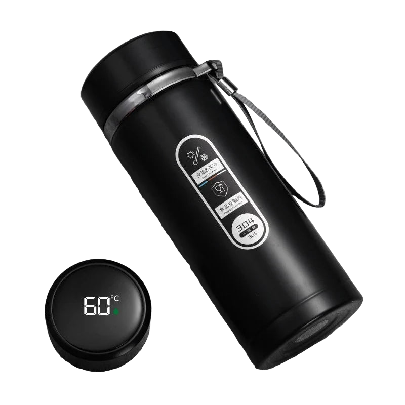 1L Thermos Bottle with LED Temperature Display Black - Image 4