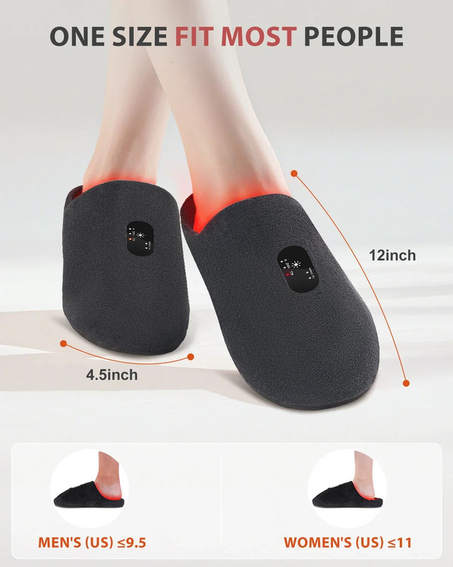 Rechargeable Red Light Therapy Slippers Black - Image 4
