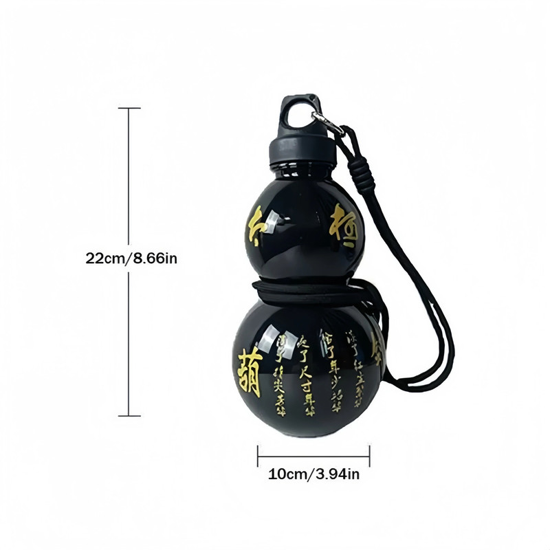 2pcs 800ml Gourd Water Bottle Black - Image 4