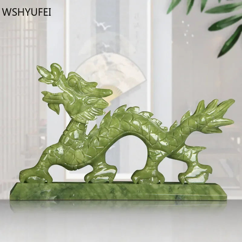 Feng Shui Elegance: Chinese Zodiac Dragon Jade Ornaments - Image 1