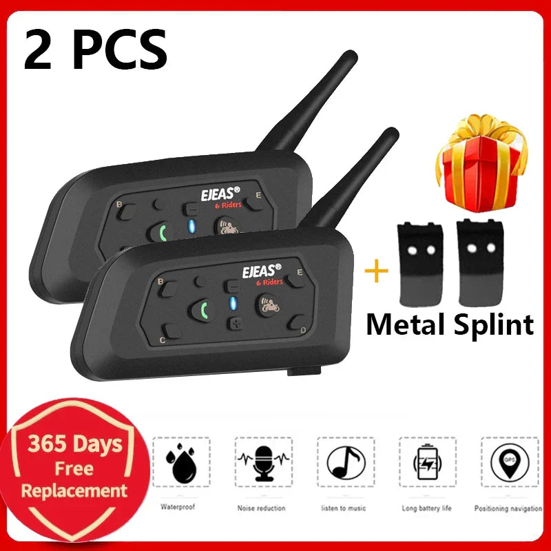 1200M Bluetooth Motorcycle Helmet Intercom Headset - Image 1