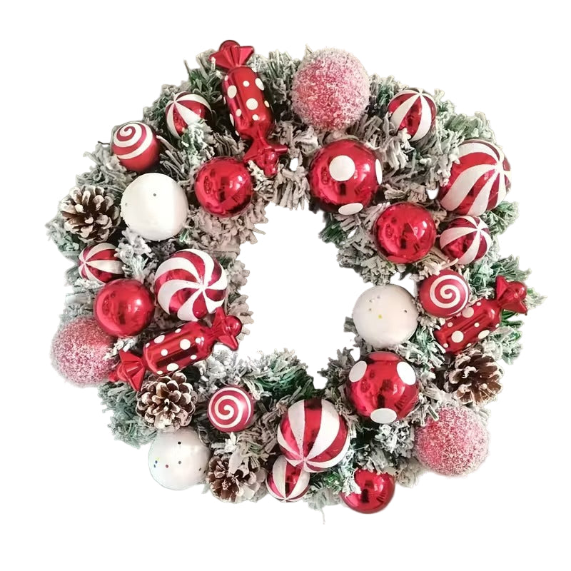 Classic Flocked Christmas Wreath Door & Wall Decor - Image 4
