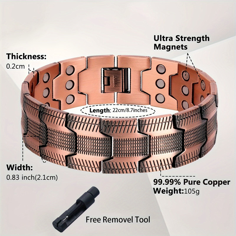 3X Strong Copper Magnetic Bracelet for Men - Image 2