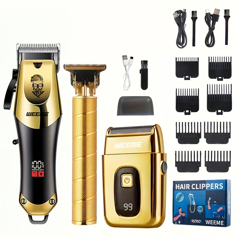 Golden Hair Clipper Razor Trimmer Set for Men - Image 1