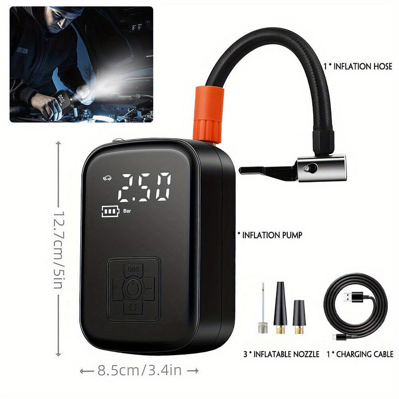 150PSI Portable Cordless Air Compressor Tire Inflator - Image 1