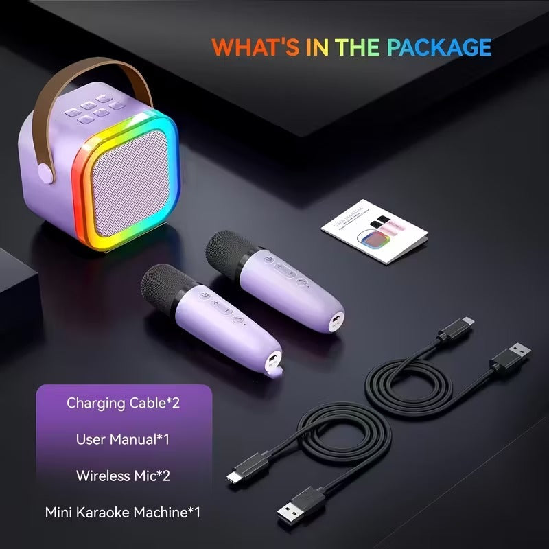 Wireless Mini Karaoke Machine with Microphones - Image 2