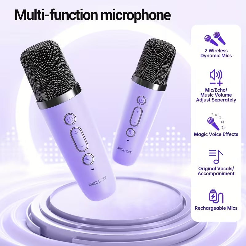 Wireless Mini Karaoke Machine with Microphones - Image 3
